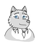  banewind beard blue_eyes braids canine facial_hair fur hair looking_at-viewer looking_at_viewer mammal solo white_fur white_hair wolf 