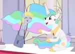  bag beavernator blonde_hair cub cutie_mark derpy_hooves_(mlp) equine eyes_closed female feral flying friendship_is_magic hair hi_res horn horse jewelry mammal multi-colored_hair my_little_pony navel open_mouth pegasus pony princess princess_celestia_(mlp) purple_eyes royalty smile winged_unicorn wings young 