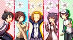  amagami animal_ears asakura-siki cat_ears crossover dress flower funami_yui highres idolmaster idolmaster_(classic) k-on! kikuchi_makoto multiple_girls nanamori_school_uniform original sailor_dress sakuragaoka_high_school_uniform sakurai_rihoko school_uniform serafuku short_hair tainaka_ritsu yuru_yuri 