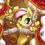  anthro anthrofied atryl breasts dickgirl double_handjob equine erection female fluttershy_(mlp) friendship_is_magic green_eyes group hair handjob herm horse horsecock intersex mammal my_little_pony nipples nude pegasus penis pink_hair pony precum pussy sex tongue wings yellow_body 