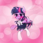  clothing equine female friendship_is_magic hair horn horse mammal my_little_pony pink_hair pony purple_eyes purple_hair school_uniform schoolgirl_uniform socks solo surgicalarts twilight_sparkle_(mlp) unicorn 