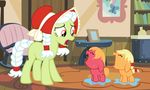  applejack_(mlp) beavernator big_macintosh_(mlp) bonnet crying cub diaper equine eyes_closed female feral friendship_is_magic granny_smith_(mlp) hair hi_res horse male mammal my_little_pony open_mouth orange_eyes pony white_hair young 