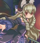  :&lt; animal_ears bad_id bad_pixiv_id bat bow demon_girl detached_sleeves dress fake_animal_ears flat_chest gothic_lolita hairband light_brown_hair lolita_fashion long_hair looking_at_viewer luca_yurievna_vinakol mawaru_(mawaru) pointy_ears red_eyes ringlets solo trouble_witches trouble_witches_neo very_long_hair wings 