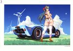  1girl animal_ears ass back bare_shoulders breasts car cat_ears cloud feet ford ford_gt40 grass green_hair hair_ornament high_heels highres large_breasts legs long_hair looking_back mamiya_marika motor_vehicle panties sei_shoujo shoes sideboob sky smile standing starless thighhighs thighs underwear vehicle wallpaper white_legwear white_panties 