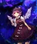  absurdres animal_ears bad_id bad_pixiv_id brown_eyes dress dress_shirt faux_traditional_media hat highres long_sleeves maccha_cocoa_(mococo) mystia_lorelei open_mouth pink_hair shirt short_hair smile solo touhou wings 