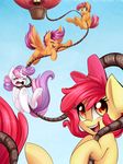  aircraft amber_eyes apple_bloom_(mlp) babs_seed_(mlp) balloon blush bow cub cutie_mark_crusaders_(mlp) equine eyes_closed female feral friendship_is_magic hair horn horse hot_air_balloon mammal my_little_pony outside pegasus pony purple_hair red_hair rope scootaloo_(mlp) sky spittfire sweetie_belle_(mlp) two_tone_hair unicorn wings young 