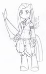  anthro bow_(weapon) clothing equine evangle female horse itsy_bitsy mammal my_little_pony pony ranged_weapon sketch solo weapon 