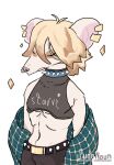 anthro clothing collar crop_top flannel male mammal murid murine piercing rat rodent shirt solo solo_focus starving sudo_(sudonoun) sudonoun topwear