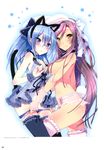  absurdres akagi_kaori animal_ears assisted_exposure babydoll blue_eyes blue_hair blue_legwear blue_panties blush breasts bunny_ears bunny_tail cat_ears cat_tail choker fake_animal_ears frilled_legwear garter_belt hair_censor hair_ribbon hairband highres kamiya_maneki kirishima_shizuka lace large_breasts leg_between_thighs lingerie long_hair looking_at_viewer multiple_girls no_bra panties panty_pull pink_hair pink_legwear relations_sisterxsister ribbon sideboob tail tareme thighhighs topless underwear very_long_hair yellow_eyes yuri 