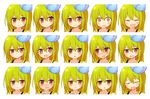  blush closed_eyes expressions ico_(green_bullet) kimidori_(ico) long_hair looking_at_viewer multiple_views open_mouth original simple_background smile white_background 