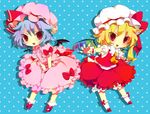  bad_id bad_pixiv_id blonde_hair blue_hair chibi dress flandre_scarlet hat multiple_girls outstretched_arms red_eyes remilia_scarlet shadow short_hair skirt_hold spread_arms touhou wings yugake_(mrnmrm) 