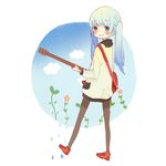  bad_id bad_pixiv_id blue_hair blush flower guitar hatsune_miku highres instrument long_hair looking_back pantyhose smile tamao_(noro) twintails vocaloid water_drop 