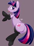  equine female feral friendship_is_magic hair horn horse lightria mammal my_little_pony pink_hair pony purple_eyes purple_hair socks solo suggestive tongue tongue_out twilight_sparkle_(mlp) two_tone_hair unicorn 
