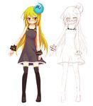  blush concept_art glasses ico_(green_bullet) kimidori_(ico) long_hair looking_at_viewer original red_eyes simple_background sketch solo standing white_background 
