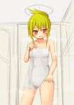  blush ico_(green_bullet) kimidori_(ico) looking_at_viewer naked_towel open_mouth original red_eyes smile solo towel 