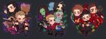  3girls 6+boys animal_ears animal_nose antennae arc_reactor armor artist_name avengers:_infinity_war avengers_(series) bare_shoulders beard black_armor black_background black_footwear black_hair black_pants black_sclera black_shirt blonde_hair blue_eyes blue_shirt bodysuit boots brown_eyes brown_footwear brown_hair cape chips_(food) clenched_hand clenched_hands cloak closed_mouth colored_sclera colored_skin crop_top crystal doctor_strange drax_the_destroyer eating english_commentary facial_hair facial_mark food food_on_face full_armor full_body gamora gradient_hair green_cape green_eyes green_shirt green_skin grey_eyes grey_hair grey_skin groot gun half-closed_eyes handgun handheld_game_console heterochromia hikazio holding holding_gun holding_handheld_game_console holding_weapon iron_man jacket jewelry loki_(marvel) long_hair long_sleeves mantis_(marvel) marvel marvel_cinematic_universe medium_hair multicolored_hair multiple_boys multiple_girls nebula_(gotg) necklace orange_eyes pants peter_parker peter_quill pink_pants power_armor purple_hair raccoon_boy raccoon_ears raccoon_tail red_armor red_bodysuit red_cloak red_eyes red_jacket rocket_raccoon scar scar_across_eye sharp_teeth shirt short_hair simple_background sitting smile spider-man tail teeth thor_(marvel) tony_stark two-tone_hair v-shaped_eyebrows wavy_hair weapon white_eyes wristband yellow_eyes 