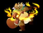  anthro boar body_control canine clothing conjoined darknessminotaur dota2 fire fire_bending fusion humanoid hybrid inoshishi loincloth mammal merging multi_head multifur ogre porcine procyonid raccoon tanuki 