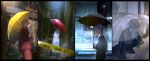  4boys absurdres black_border black_hair black_necktie black_pants black_shoes black_umbrella blonde_hair blurry border building caution_tape city closed_mouth coat collared_shirt column_lineup covered_eyes cowboy_shot crosswalk dark-skinned_male dark_skin depth_of_field diagonal-striped_clothes diagonal-striped_necktie ensemble_stars! expressionless full_body grey_hair grey_jacket grey_sweater hair_between_eyes hakaze_kaoru hand_in_pocket highres holding holding_umbrella jacket long_sleeves looking_at_viewer looking_back male_focus medium_hair multiple_boys necktie night ogami_koga open_clothes open_coat otogari_adonis pants profile purple_hair rain red_eyes red_jacket red_pants red_suit red_umbrella ririo road sakuma_rei_(ensemble_stars!) shirt short_hair squatting standing street striped_clothes suit suit_jacket sweater transparent umbrella umbrella_over_shoulder undead_(ensemble_stars!) upper_body walking white_coat white_hair white_umbrella yellow_eyes yellow_umbrella 