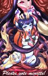  blue_skin breasts crying double_(skullgirls) fins fish_girl half-closed_eyes highres minette_(skullgirls) monster monster_girl multiple_girls open_mouth panties pregnant purple_eyes rape restrained scales skullgirls small_breasts tears tentacles tentacles_under_clothes thighhighs toki_(tokinokogiri) torn_clothes torn_legwear underwear wet wet_clothes wet_panties yellow_sclera yuri 