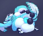2024 6:5 anal_beads anthro anus aris_(bakuuabyss) bakuuabyss balls big_anus big_balls big_butt biped blue_and_white butt collar curvy_figure dragon duo feathered_wings feathers feral fur furred_dragon furred_scalie genitals hi_res horn huge_anus huge_balls huge_butt huge_thighs hyper hyper_anus hyper_balls hyper_butt hyper_genitalia male male/male monochrome mythological_creature mythological_scalie mythology penetration presenting presenting_hindquarters puffy_anus raised_tail rear_view scalie sex_toy size_difference small_dom_big_sub smile stripes tail teck thick_thighs wings