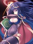  black_hair bodysuit book breasts character_request cleavage fire_emblem fire_emblem:_kakusei jewelry lots_of_jewelry nintendo sarja tharja tome torisan 