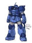  2017 advance_of_zeta cable clenched_hands colored_lineart gundam highres mecha mecha_focus no_humans one-eyed original radio_antenna redesign robot signature sketch titans_(gundam) white_background z006 zaku_marine_type zeta_gundam 