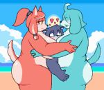 2025 ambiguous_gender anthro beach blue_body blue_fur breasts canid canine canis conductor&#039;s_wife_(sonic) conductor_(sonic) digital_media_(artwork) domestic_dog fan_character female fur group male male/ambiguous male/female mammal multicolored_body multicolored_fur nude_anthro nude_male pink_body pink_fur pixel_(artwork) ring sega smush-sin sonic_the_hedgehog_(series) tail the_murder_of_sonic_the_hedgehog trio two_tone_body two_tone_fur