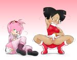 alternate_costume amy_rose amy_wong anthro black_hair clothing clothing_swap comedy_central crossover duo female futurama genitals green_eyes hair hi_res human mammal maximumpingas open_mouth purple_body pussy sega sonic_the_hedgehog_(series)