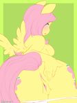  anthrofied anus big_butt blush breasts butt equine female fluttershy_(mlp) friendship_is_magic hensa_(artist) horse looking_at_viewer looking_back mammal my_little_pony panties panties_down pony presenting pussy solo underwear waitress_(artist) 