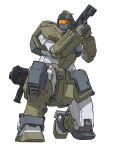  absurdres gun gundam gundam_msv highres holding holding_gun holding_weapon mecha mecha_kaku_man mobile_suit no_humans on_one_knee robot simple_background solo weapon white_background 