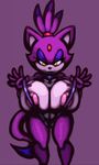  anthro areola big_breasts blaze_the_cat breasts cat cleavage clothed clothing erect_nipples feline female huge_breasts looking_at_viewer mammal nipples sega skimpy solo sonic_(series) swimsuit thecon 
