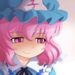  bad_id bad_pixiv_id banned_artist hat ko-yuyuko manatsu_no_yo_no_inmu parody pink_eyes pink_hair shin'en_(gyokuro_company) short_hair smirk solo touhou 