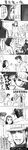  2boys absurdres barefoot blood blood_in_mouth bloody_tears comic greyscale hairband hariyama_(toubou_tengoku) hat higashikata_jousuke higashikata_tomoko highres jojo_no_kimyou_na_bouken kicking kuujou_joutarou long_image monochrome multiple_boys pompadour tall_image translated 