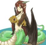  bat bird breasts crossed_arms demon_wings dragon eagle female horn human_being_bizarre hybrid lamia reptile scalie snake solo topless wings 