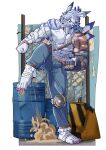 abs absurd_res anthro asiahao520 bandai_namco biceps bottomwear canid clothing digimon digimon_(species) hi_res male mammal muscular muscular_anthro muscular_male pants pecs solo vein veiny_muscles weregarurumon