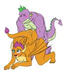 ahegao ambiguous_penetration anthro big_breasts big_butt blue_eyes blush breasts butt digital_drawing_(artwork) digital_media_(artwork) dominant dragon duo eyes_closed female female_penetrated friendship_is_magic green_spines hasbro hi_res looking_pleasured male male/female male_penetrating male_penetrating_female my_little_pony mythological_creature mythological_scalie mythology nude nude_anthro nude_female nude_male open_mouth orange_body orange_scales penetration pia-sama purple_body purple_scales purple_spines scales scalie sex smolder_(mlp) spike_(mlp) submissive submissive_female tail thrusting tongue tongue_out wings