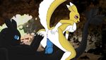  black_body breasts canine casualfurry cave cute digimon dragon duo female fox how_to_train_your_dragon male mammal night_fury penetration penis renamon straight toothless vaginal vaginal_penetration 