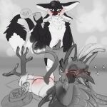 3_fingers 4_ears 4_fingers 4_toes alanhamster ambiguous_gender animal_genitalia animal_penis anthro avali avian avian_feet avian_legs beak bedding big_butt big_tail bird bird_legs black_body black_feathers black_fur black_genitals black_sclera blanket blush body_blush bottomwear bottomwear_down butt butt_blush casual_nudity cellphone cheek_tuft chest_tuft claws clothed clothed/nude clothing clothing_pull countershading digital_media_(artwork) duo electronics english_text erection eyes_closed facial_tuft feather_hair feathered_wings feathers feet fingers fur fyr_(fenrir784) genital_slit genitals guide_lines hair hands_on_own_face hat headgear headwear hi_res holding_cellphone holding_object holding_phone holding_smartphone hotpants imminent_sex innocent_expression intravaginal_penis knot knotted_penis knotted_tapering_penis licking licking_lips licking_own_lips long_tail looking_at_another looking_at_butt lying male male/ambiguous markings monochrome motion_lines multi_ear neck_tuft nude on_front open_mouth outside pants pants_down partially_clothed penis phone pseudo_hair raised_leg recording russian_text scuted_arms scuted_legs scutes shorts signature sketch sky smartphone smile smug sound_effects sparkles speech_bubble tail taking_picture talons tapering_penis teeth text thin_tail toes tongue tongue_out toothed_beak tuft undressing undressing_self voyeur white_body white_feathers white_fur winged_arms wings