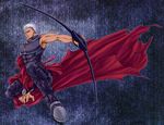  archer bow_(weapon) cloak dark_skin dark_skinned_male fate/stay_night fate_(series) highres male_focus misatsky solo weapon white_hair 