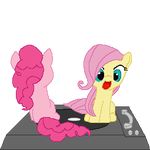  alpha_channel animated blue_eyes duo equine female feral fluttershy_(mlp) friendship_is_magic hair horse low_res mammal my_little_pony pegasus pink_hair pinkie_pie_(mlp) plain_background pony record record_player spinning tomdantherock transparent_background wings young 