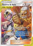  2boys artist_name black_jacket blue_shirt bracelet card_(medium) character_name closed_eyes company_name copyright_name copyright_notice dark-skinned_male dark_skin english_text eyewear_on_head facial_hair flying_sweatdrops guzma_(pokemon) hala_(pokemon) jacket jewelry kuninobu_junsei male_focus multiple_boys mustache official_art open_clothes open_jacket pokemon pokemon_card pokemon_sm pokemon_tcg shirt short_hair sunglasses sweatdrop team_skull teeth third-party_source trading_card white_hair white_shirt yellow_jacket z-crystal z-move_trainer_pose z-ring 