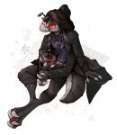 anthro arthropod clothing coat feet foot_fetish insect kredri male sitting solo solo_focus topwear