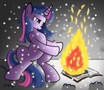  burning crying equine female feral fire friendship_is_magic hair horn horse mammal my_little_pony navel pink_hair pony purple_hair snow snowing solo twilight_sparkle_(mlp) two_tone_hair unicorn ziemniax 