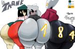 2_horns absurd_res ambiguous_gender arthropod artist_name black_body black_butt black_eyes black_hair bluesky_logo bodily_fluids butt clothing deviantart deviantart_logo ena_(joel_g) ena_(series) ena_dream_bbq english_text female group hair hat headgear headwear hi_res hollow_knight horn hornet_(hollow_knight) infected_(species) looking_at_another looking_back male_(lore) napstablook newgrounds_logo number orange_eyes question_mark red_clothing simple_background starstar000 sweat sweatdrop team_cherry text trio undertale undertale_(series) white_background white_head white_sclera white_text