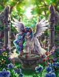  disney equine fairy female feral flower forest friendship_is_magic garland grass horn horse male mammal my_little_pony pony princess princess_celestia_(mlp) royalty stupjam tinkerbell tree water winged_unicorn wings 