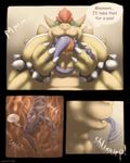  blue_body blue_dragon bowser claws dragon firondraak kalnareff koopa male mario_bros muscles nintendo nom saliva scalie slurp squish text tongue video_games vorarephilia vore 