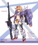  absurdres aqua_eyes armor beam_rifle bikini_armor black_gloves black_legwear black_panties blonde_hair breasts character_name energy_gun ex-s_gundam fingerless_gloves gloves gun gundam gundam_sentinel gyakushuu_no_hoshiumi highres huge_weapon jpeg_artifacts mecha_musume medium_breasts midriff navel panties skindentation solo thighhighs underboob underwear weapon 