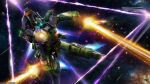  absurdres aiming aiming_at_viewer artist_request assault_visor battle beam_cannon beam_rifle blue_visor company_name copyright_notice debris earth_federation_space_forces energy_barrier energy_beam energy_field energy_gun energy_shield explosion fin_funnels funnels_(gundam) gundam gundam_battle_operation_2 gundam_u.c._engage highres holding holding_weapon jegan machinery mecha mecha_focus mobile_suit pyramid_(structure) realistic robot roswell_jegan science_fiction solo space star_(sky) sunrise_(company) thrusters vernier_thrusters weapon zero_gravity 