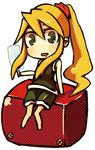  blonde_hair chibi ico_(green_bullet) looking_at_viewer open_mouth original simple_background sitting solo white_background 