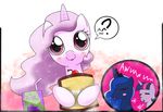  blue_hair cake cherry crown cub equine eyes_closed female feral food friendship_is_magic hair horn horse hoyeechun juice_box mammal my_little_pony navel pink_eyes pink_hair pony princess princess_celestia_(mlp) princess_luna_(mlp) purple_hair royalty twilight_sparkle_(mlp) two_tone_hair young 